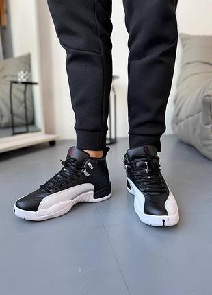 Мужские кроссовки nike air jordan 12 retro playoffs black white