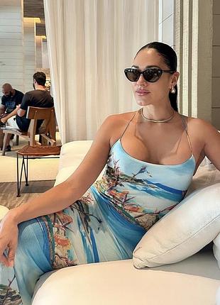 Сукня максі сітка з підкладкою від zara іспанія, шикарне нове плаття