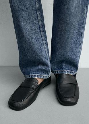 Шкіряні лофери zara розмір 41-26,5 см