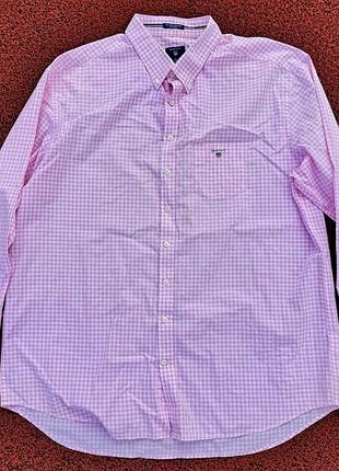 Чоловіча сорочка бренду gant the poplin gingham regular fit