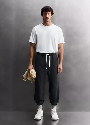 Чоловічі базові спортивні штани zara relaxed fit, тренувальні джогери зара