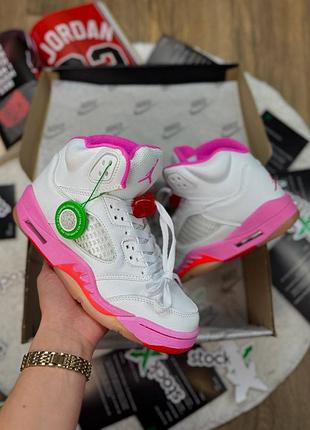 Жіночі кросівки jordan 5 retro gs pinksicle wnba (топ якість)