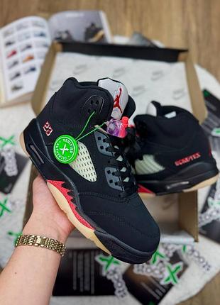 Мужские кроссовки nike air jordan 5 retro off noir gore-tex
