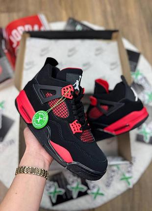 Мужские кроссовки nike air jordan 4 сrimson " red thunde