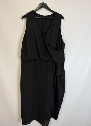 Чёрное платье миди uk 20 boohoo