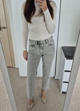 Серые джинсы h&amp;m / straight fit