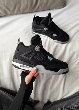 Жіночі кросівки nike jordan 4 black canvas