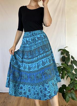 Boho collection  бавовняна спідниця з етнічним принтом т2