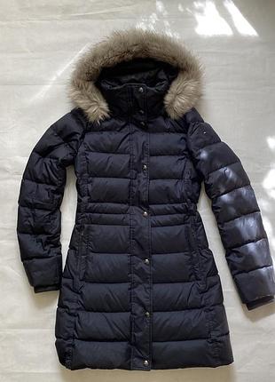 Денский пуховик tommy hilfiger new tyra down coat в темно-синем