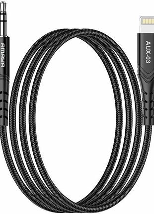 Аудио кабель aux amaya aux-03 (lightning to aux 3.5mm) (1m) black