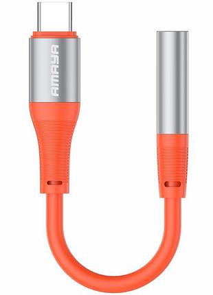 Перехідник amaya aux-07 type-c to 3.5mm orange
