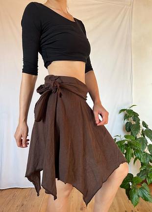 Boho collection  асиметрична спідниця з натуральної бавовни т2