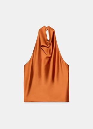 Топ блуза zara у оранжевому кольорі