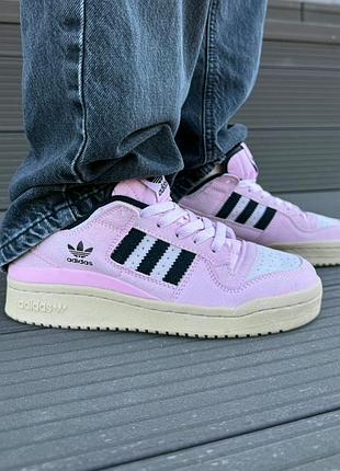 Кросівки легкі зруні adidas forum low pink
