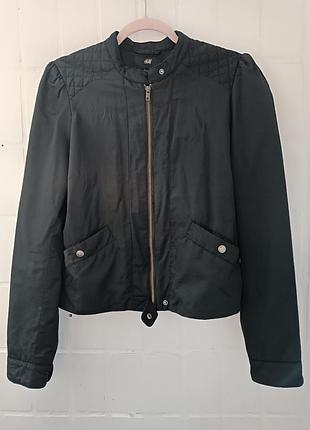 Великолепная черная женская курточка бомбер h&amp;m