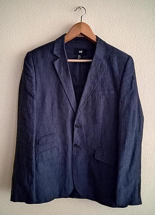 Лляний приталений піджак h&m розмір 48/м
