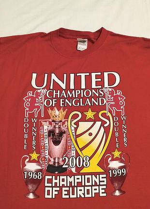 Vintage football cotton - футболка коллекционная фанатская -апл, лига чемпионов 2008 г.- l-xl