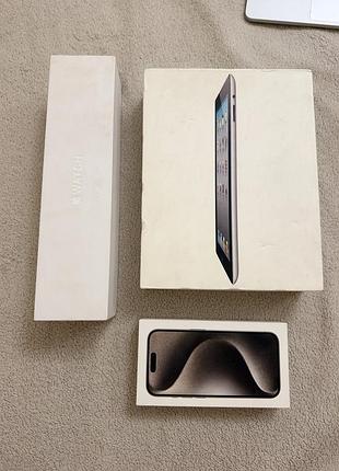 Набір оригінальних коробок apple — iphone 15 pro, ipad, apple watch + ремінець