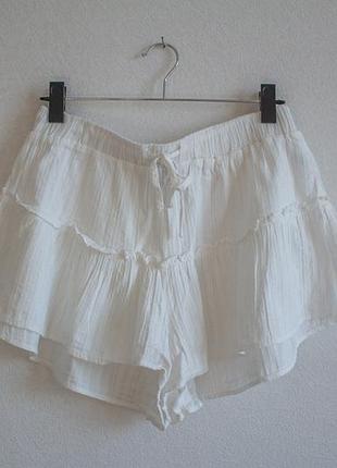 Белые хлопковые юбки-шорты shein