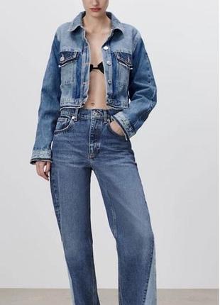 Трендовые женские джинсы прямого кроя от zara 
￼ высокая посадка.￼ состояние новых 

￼ размер 34