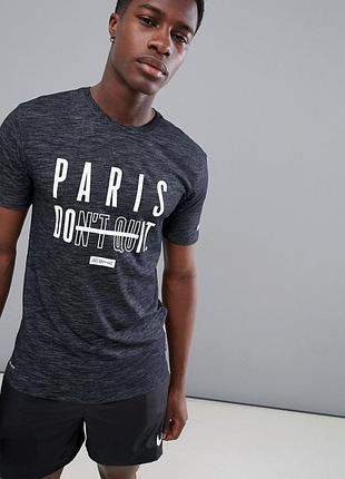 Мужская серая меланжевая спортивная футболка nike dri-fit