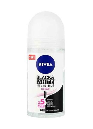 Дезодорант (шариковый) для жен. 50мл черное и белое невидимый тм nivea
