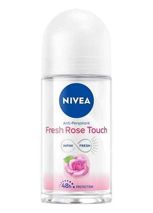 Антиперспирант роликовый 50мл свежее прикосновение розы тм nivea