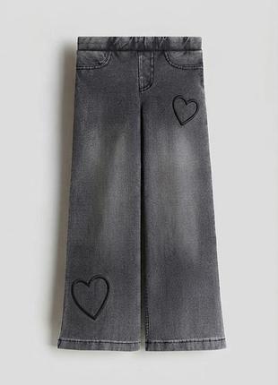 Джегінси розкльошені для дівчинки h&m 1226321-018 140 см (9-10 years) графітовий