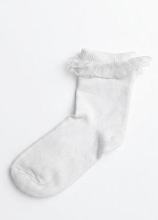 Шкарпетки з рюшами для дівчинки h&m 1309207-001 28-30 білий