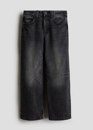 Джинсы regular fit широкие прямые для мальчика h&m baggy fit 1075730-026 158 см (12-13 years) графитовый