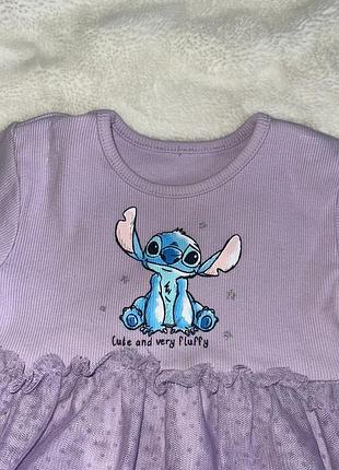 Сукня стіч disney george 12-18 міс (80-86 см) бузкова фатинова