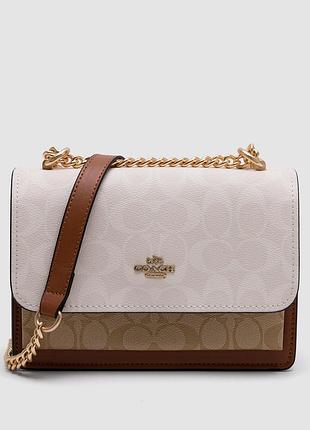 💎 coach mini klare crossbody in signature canvas white cream