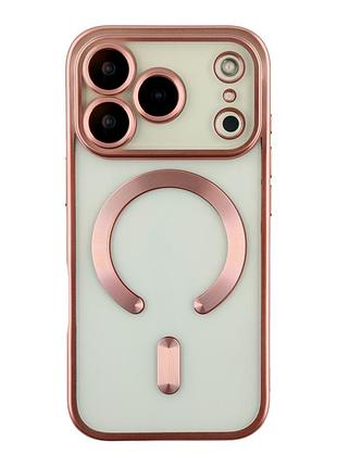 Чохол tpu metallic chrome full camera with magsafe для iphone 17 pro м'ята упаковка chrome rose