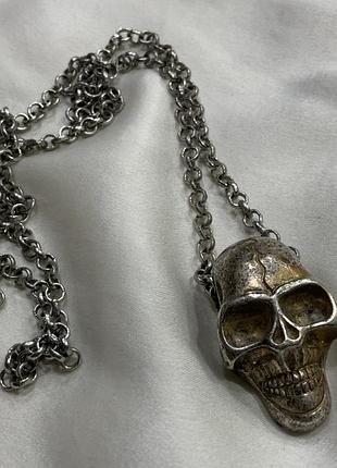 💀⚙️ массивный подвес череп в стиле biker / gothic / punk / grunge 🖤☠️