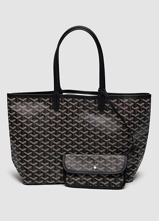 💎 goyard saint louis pm coated canvas tote bag black ex