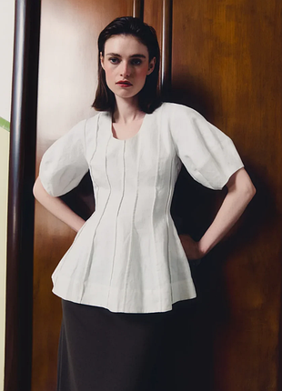 Новая объемная блуза h&m flared balloon sleeve blouse - m-l