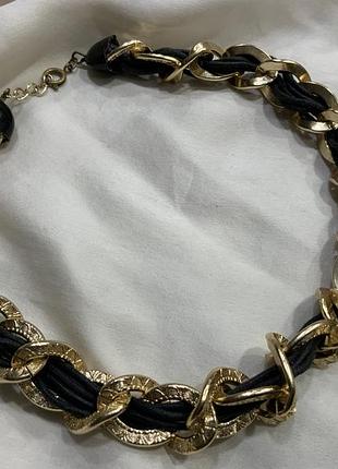 ✨🖤 винтажный массивный чокер-воротник в стиле chanel 80s / runway glam / statement chain 👑✨