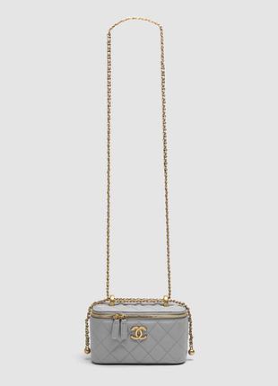 💎 chanel classic grey lambskin pearl crush vanity bag gold