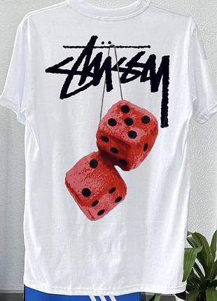 Футболка чоловіча stussy red fuzzy кубики білий m