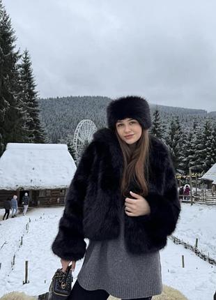 Зимова шубка з еко хутра🖤