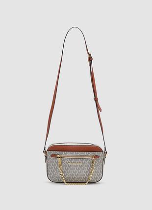 💎 michael kors jet set large logo crossbody bag ivory