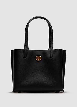 💎 coach willow tote 24 in black 25 x 18 x 10 см