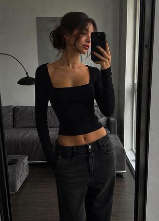 Топ з довгим рукавом zara лонгслів