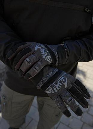 Тактические варежки демисезонные для военных helikon range tactical black/shadow grey