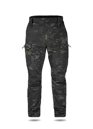 Тактические брюки для военних ua twill black multicam с усиленными коленями и 8 карманами (s)