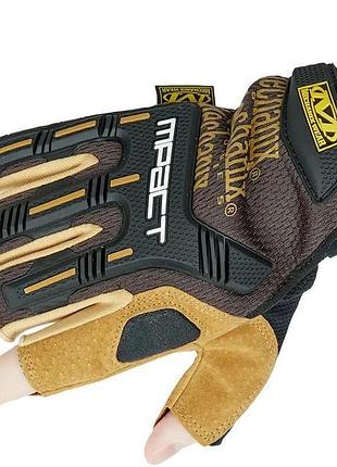 Тактические перчатки для военных качественные коричневые mechanix m-pact framer