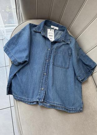 Сорочка вільного крою із легкого деніму zara