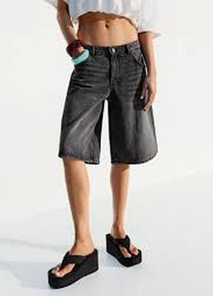 Джинсовые шорты бермуды h&amp;m
