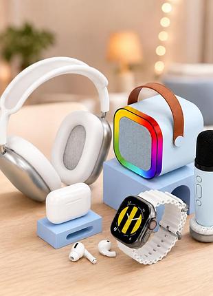 Детский набор гаджетов k16 combo 5в1 (колонка, наушники, микрофон, смарт-часы)