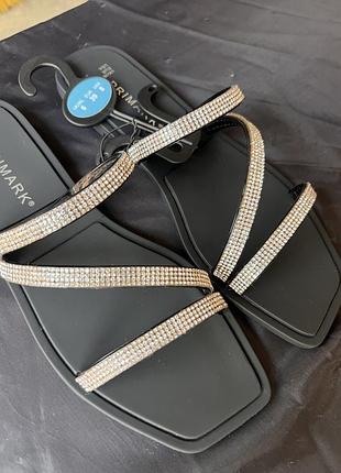 Жіночі босоніжки primark зі стразами нові,39р.